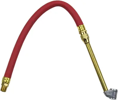 Milton 527 Inflator Gauge Hose Whip - Dual Chuck Red - 12  X 1/4  NPT Fitting • $25.99