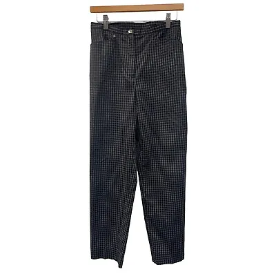 Lauren Ralph Lauren Vintage Black With White Window Pane Plaid Ankle Pants • $25