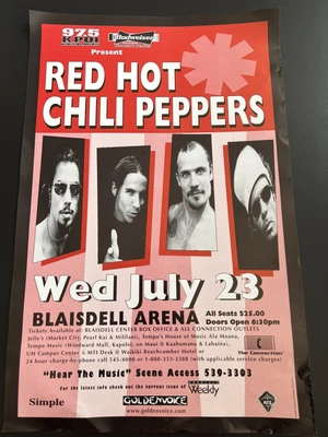 $25 • Buy 🔴 RED HOT CHILI PEPPERS 🌶️ 1997 Hawaii 🌈 Concert Poster Print