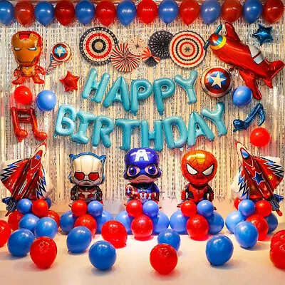 Boy Birthday Superhero Balloons Marvel Avengers Party Decor Balloon Arch Kit • £5.04