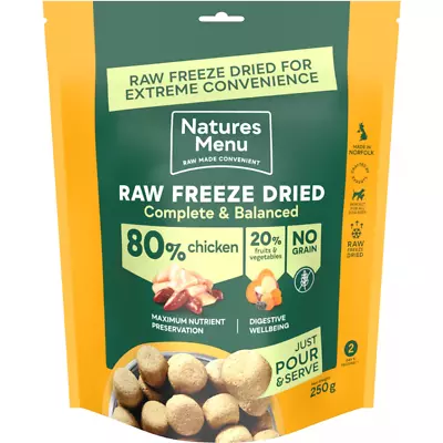 Natures Menu Raw Freeze Dried Dog Food Complete & Balanced 80/20 All Pack Sizes • £12.19