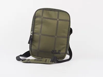 Mens Jack Wolfskin Gadgetry Practical Padded Shoulder Bag In Pinewood Big Check • £25