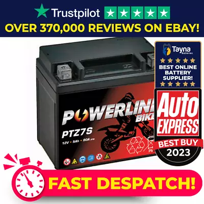 Powerline YTZ7S Compatible 12V High Performance AGM Motorbike Motorcycle Battery • £25.29