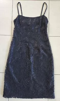 Vintage Table Eight Size 10 Gorgeous Black Lace Dress Made In Australia RRP $80 • $8