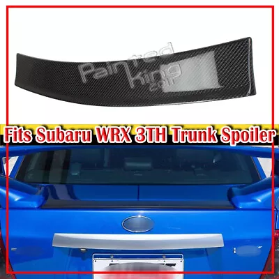 Fit For Subaru Wrx 3rd 4dr Sedan Under Sti Trunk Boot Spoiler 08-14 Carbon Fiber • $175