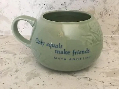 Maya Angelou Celadon Green 16 Oz  Mug Friendship Quote 2003 Hallmark Collectible • $12.95