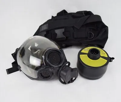 MSA Millennium CBRN Riot Control Mask Medium Clear Shield Yellowed • $169.99