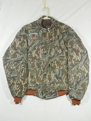 VTG Winchester Xpert Mossy Oak Treestand Camo Jacket XL Hunting Club Patch • $54.99