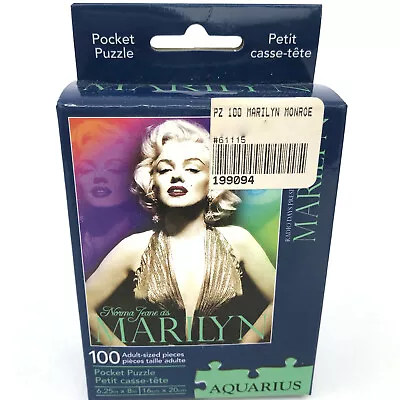 Aquarius Pocket Jigsaw Puzzle Marilyn Monroe Norma Jeane NEW 100pc Sealed 2016 • $8