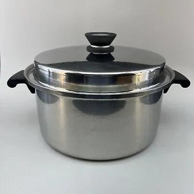 AMWAY Queen 18/8 Stainless Steel 6 Qt. Stock Pot / Lid  3 Ply USA Cookware • $49