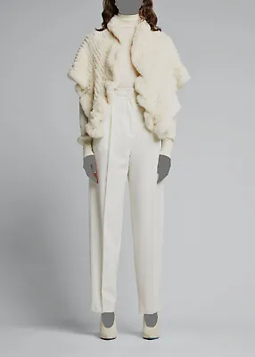 $1250 Kelli Kouri Women's White Rabbit Fur Luxury Drape Shawl Wrap One Size • $399.98