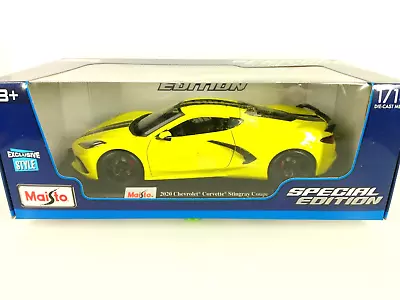 1/18 Scale Diecast 2020 Chevrolet Corvette C8 In Accelerate Yellow By Maisto • $42.95