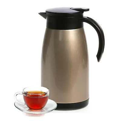 1L Stainless Steel Tea Pot Insulated Vacuum Jug Flask Coffee Pot Travel Airpot • £15.99