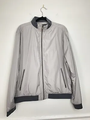 $54 • Buy Zara Men’s Bomber Jacket XXL Gray Black LightWeight Coat Colorblock