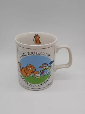 Vintage 1978 Enesco Garfield I Like You Because Youre A Good Sport Coffe Mug Cup • $15