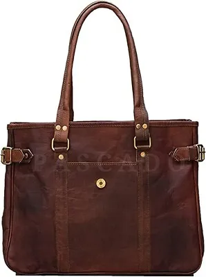 Women Vintage Genuine Leather Tote Bag Large Shoulder Laptop Purse Work Handbag • $45.89