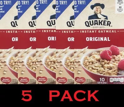 5x QUAKER Instant Oatmeal Original ( 8 ) 1.51 Oz Packets - 5 PACK • $39.99