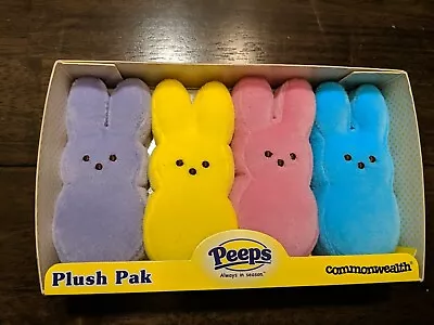 PLUSH PAK MARSHMALLOW PEEPS 4” MULTI COLOR Bunnies COMMONWEALTH Easter Decor Toy • $11.99