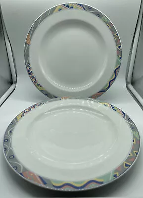 Mikasa Studio Nova Y0224 New Wave 10.5  Dinner Plates Set Of Two (2) Vtg • $23.96