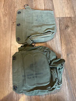 Vintage US M9A1 And M17A1 Gas Mask Canvas Bags Bags Only • $30