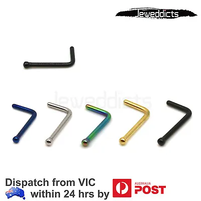 $3.99 • Buy 2-5PCs Nose Stud L Shaped Tiny Piercing Surgical Steel Bar Ring Body Jewellery