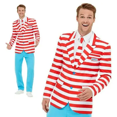 Wheres Wally Suit Adults Licensed Book Day Fancy Dress Outfit Mens Suit • £28.99