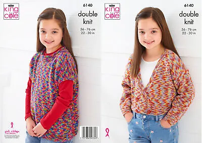 King Cole Knitting Pattern Cardigan And Tabard - Knitted In Jitterbug DK 6140 • £5.49