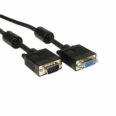 £4.35 • Buy SVGA/VGA Extension Cable FULL WIRED Triple Shielded Monitor 15pin Male To Female