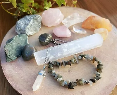 Health & Wellness Crystal Kit Citrine Clear Quartz Labradorite Bloodstone.  • £21.49