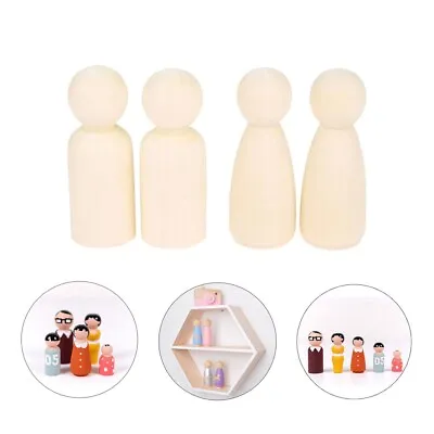 £4.67 • Buy 5/10Pcs Unfinished Wooden Peg Doll Body People Shapes Decor DIY Wooden Doll 65MM