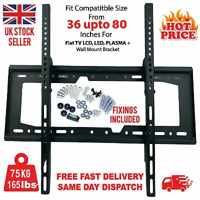 Wall Mount TV BRACKET 36-80 INCHES UP TO 75KG LOAD LED LCD PLASMA TV SUPPORT UK • £50
