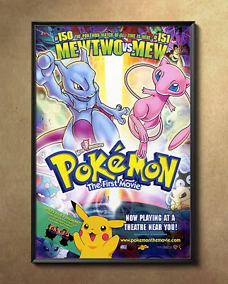 Pokemon The First Movie 1998 Movie Poster 24 X36  Borderless Glossy 9841 • $17.98