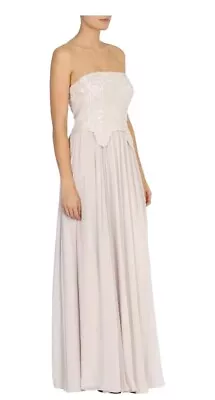 Coast Size 8 Dylanna Maxi Natural Neutral WEDDING Bridesmaid PROM GOWN Dres £395 • £85.99