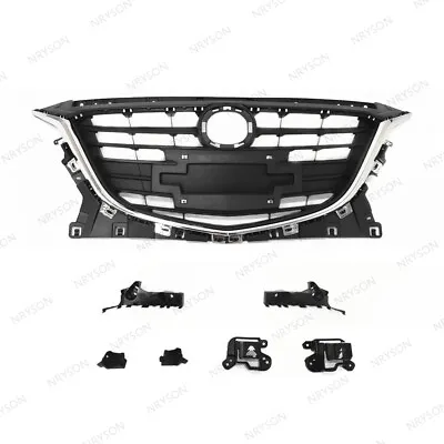 7PC For AXELA MAZDA 3 2014 2015 2016 Front Grille W/Chrome Trim +Bumper Brackets • $92.98