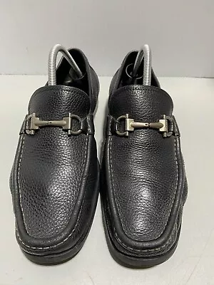 Salvatore Ferragamo Loafers Black Gancini Mens Size 9 EE Made  In Italy • $79