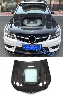 Carbon Fiber Front Hood Vented Bonnet Cover Fit For Benz C Class W204 C63 C200 • $2490.49
