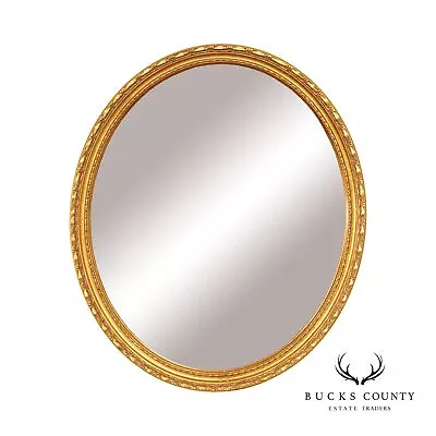 LaBarge Oval Carved Giltwood Wall Mirror • $595