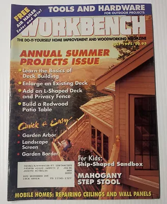 Workbench Magazine Vintage Woodworking Home Improvement 90s July 1995 • $9.99