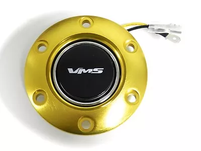 Vms Racing Gold Steering Wheel Ring & Horn Button Bk E • $24.95