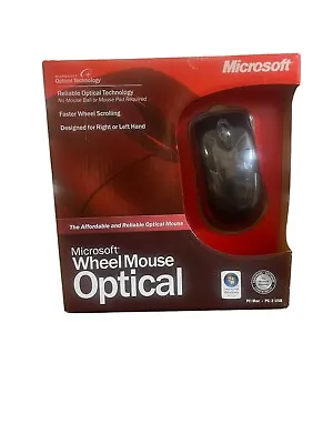 Microsoft Wheel Mouse Optical USB PS/2 3-Button Mouse Black Reliable NIB ULN3-7 • $64.95