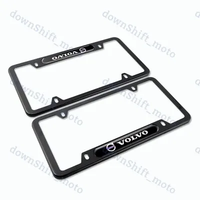 For 2PCS VOLVO Black Stainless Steel Metal License Plate Frame New • $20.99