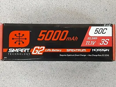 Spektrum RC 3S Smart G2 LiPo 50C Battery Pack (11.1V/5000mAh) W/IC5 SPMX53S50H5  • $71.99