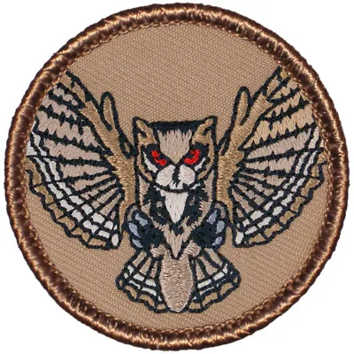 $4.49 • Buy Hunting Owl Patrol Patch - 2  Round Embroidered Patch