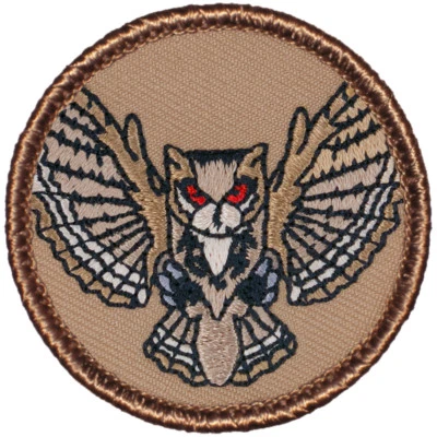 $4.49 • Buy Hunting Owl Patrol Patch - 2  Round Embroidered Patch