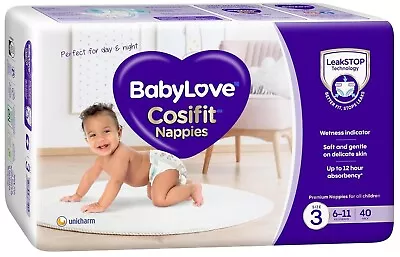 BabyLove Cosifit Nappies Size 3 (6-11kg) |120 Pieces (3 X 40 Pack) • $58.85