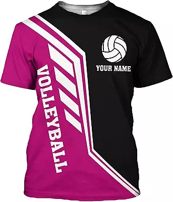 Personalized Name Volleyball Shirt 3D Girls Boys Volleyball T-Shirt Mom Dad Vo • $23.99