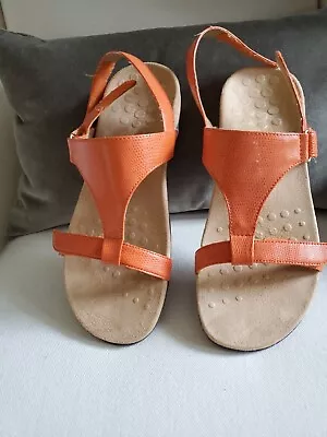 £43.26 • Buy Womens Orthaheel Molly Sandal Size 9 Orange Snake Skin 