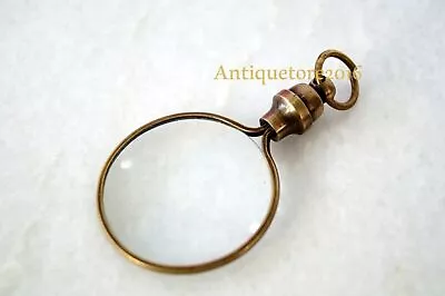 Vintage Antique Tone On Brass High Quality Glass Hand Held Mini Magnifying Glass • $17.93