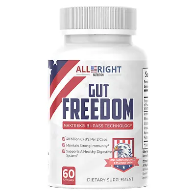 All Right Nutrition GUT FREEDOM Probiotic For Gut Health Dietary Supplement 60 • $21.95