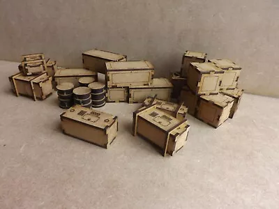 Crates Box Set Table Top 28mm Wargame Infinity Wargaming Building Terrain Legion • £11.99